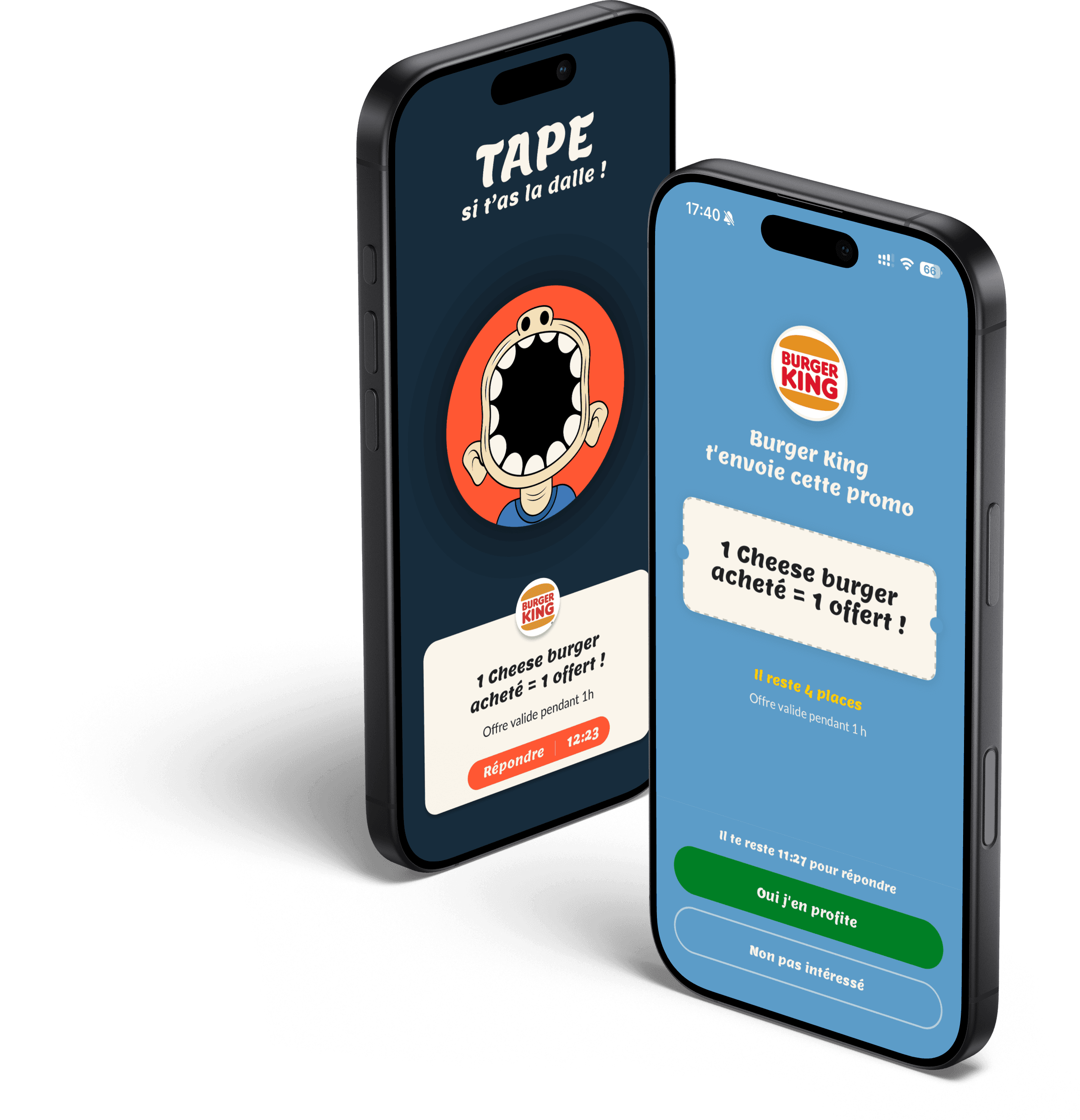 Aperçu de l’app Dallers Pro : offre flash envoyée aux clients sur mobile
